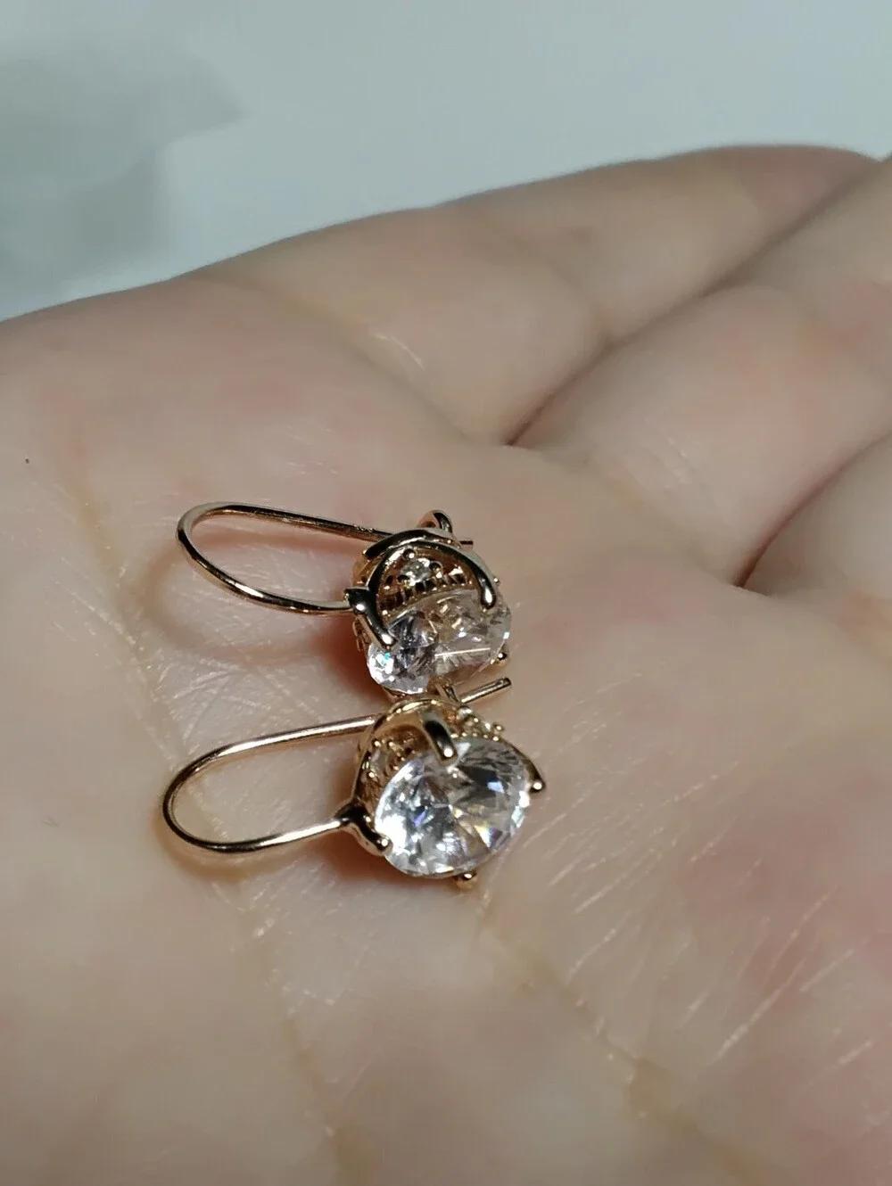 Vanna K Rose Gold 925 Silver Emerald Cut CZ Ring Sz 9 w/ Earrings Set